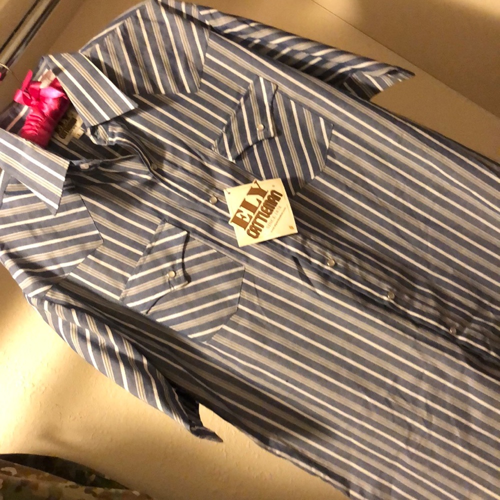 ELY Cattleman Men’s Western Short SL Pearl Snap LG